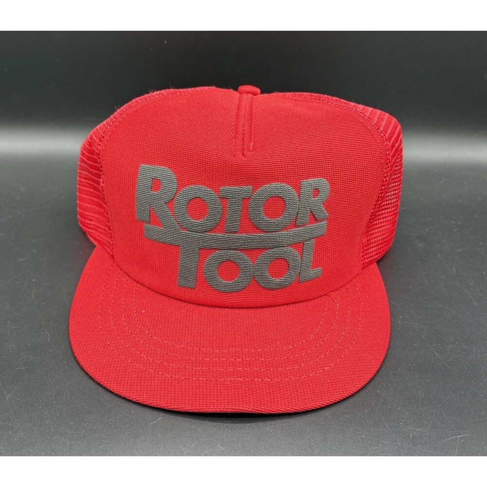 Vintage 80s 90s Rotor Tool Snap Back Hat / Cap / Red /